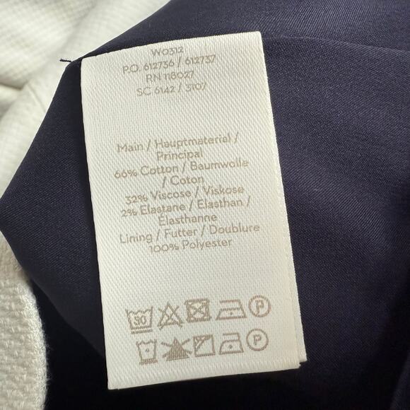 Boden Womens Dress Sz 16 Freida Textured Navy Blue Ivory Shift Fit and Flare NEW - Picture 9 of 10